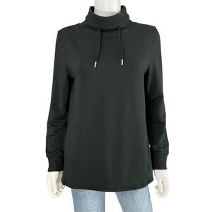 Quince SuperSoft Fleece Pullover  Womens S Black Mock Neck Loungewear Casual Top